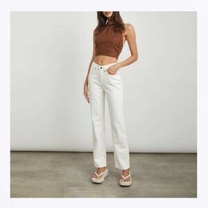 Rails The Topanga High Rise Straight Jeans White Cotton Size 29